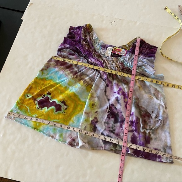 Free People Tie Dye Babydoll Top Tee Womens Size Small Handmade Multi FP Shirt - Picture 7 of 9